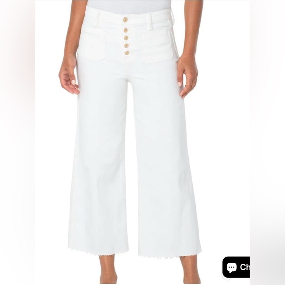 LIVERPOOL Stride High Rise Wide Leg Bone White Size 12 - Picture 14 of 16